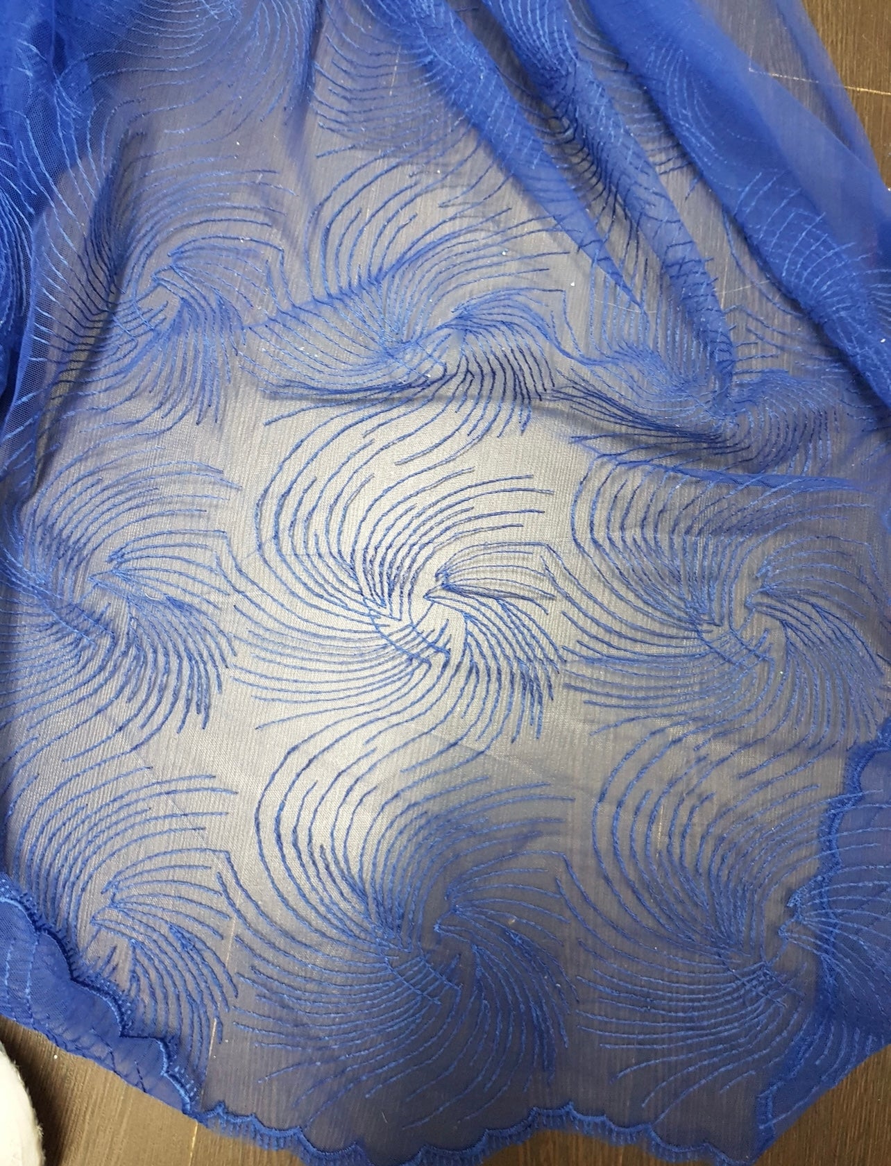 Blue colour embroidery